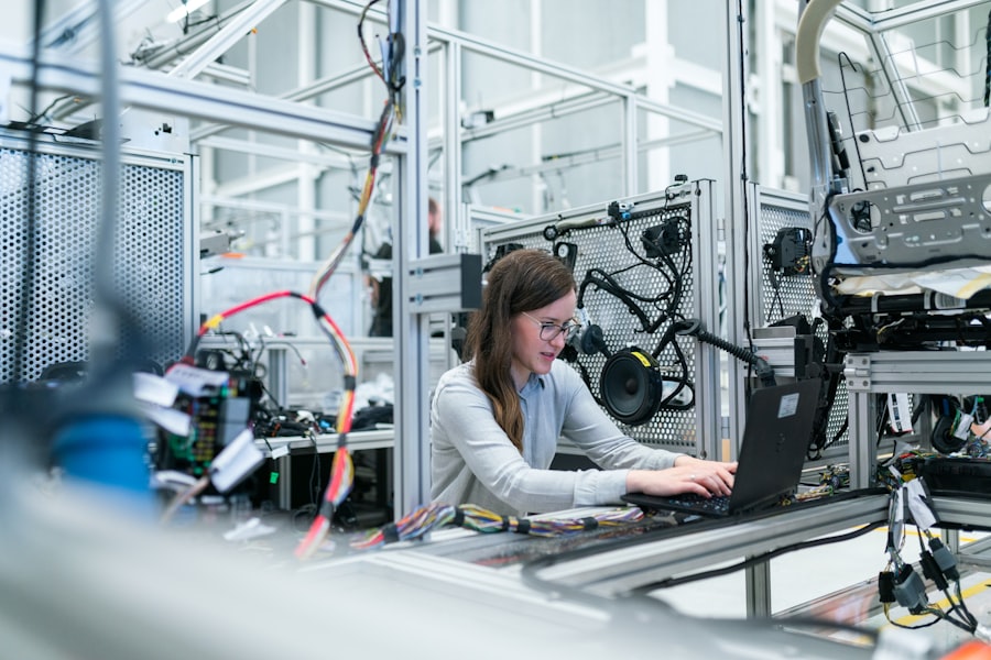 Business owner operating commercial equipment