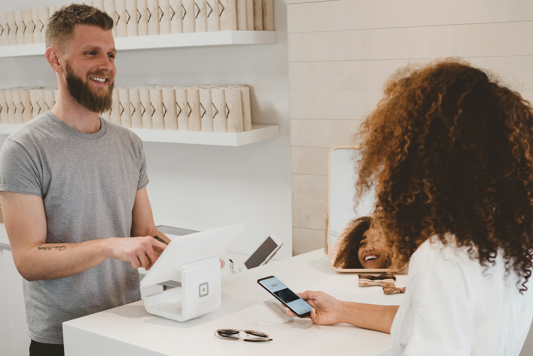Small business owner reviewing SBA loan documents